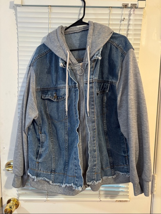 SHEIN Jackets & Blazers - SHEIN Curve 2XL Light Gray Pullover Hoodie